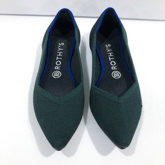 Rothy's The Point Emerald Green Pointed Toe Flats 7.5 - Picture 7 of 10
